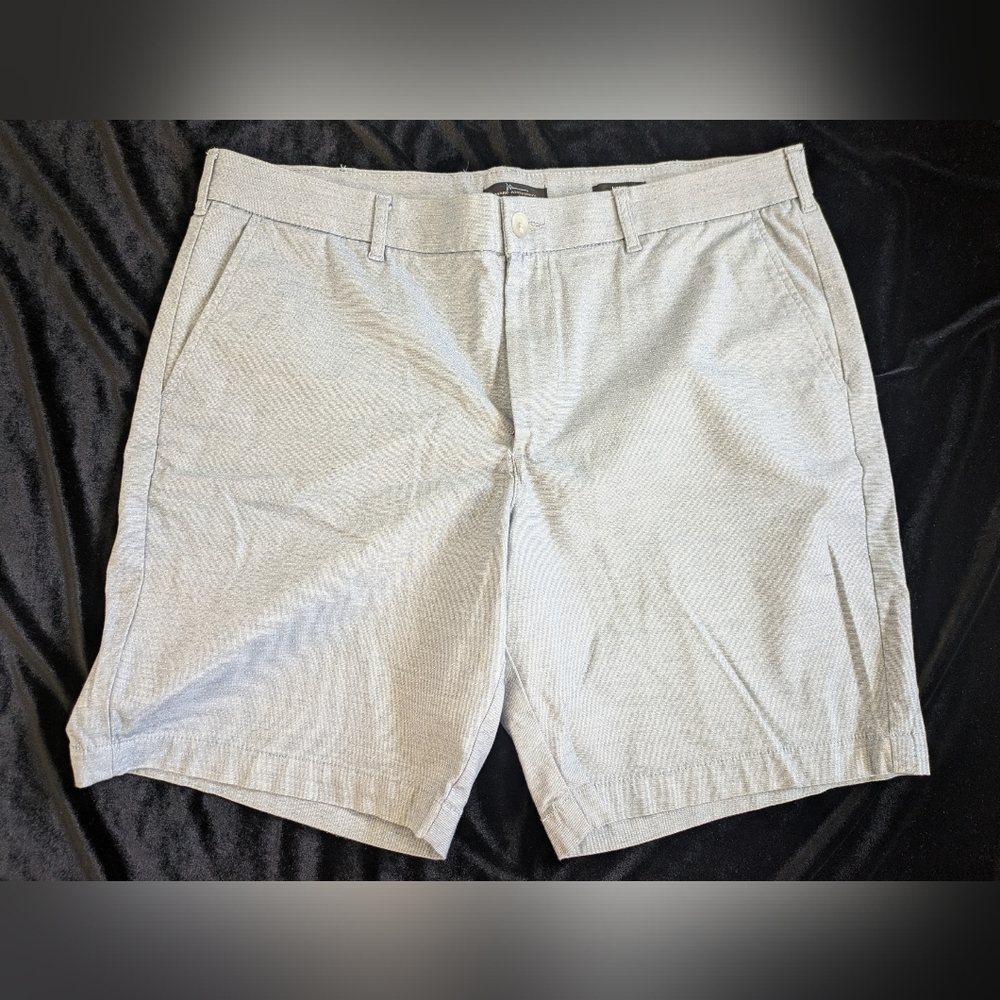 Marc Anthony Light Blue- Gray Flat Front Shorts